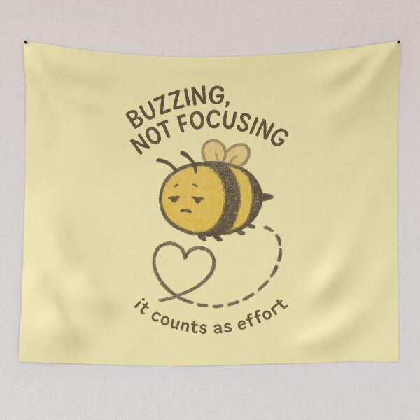 Item preview, Buzzing Not Focusing Bee designed and sold by ChirpInc.