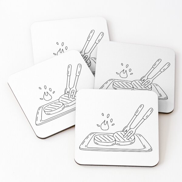 Item preview, A pair of tongs beside grilled meat on a tray designed and sold by rasagamastore.