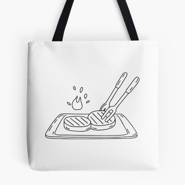 Item preview, A pair of tongs beside grilled meat on a tray designed and sold by rasagamastore.