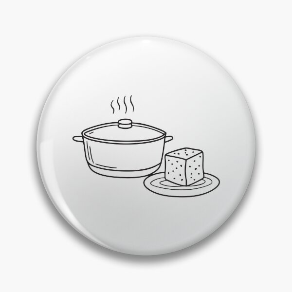 Item preview, A piece of tofu resting near a pan on the stove designed and sold by rasagamastore.