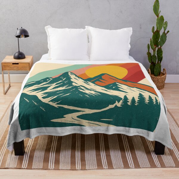 Item preview, Retro Mountain Landscape Sunset Art designed and sold by DariaOltes.