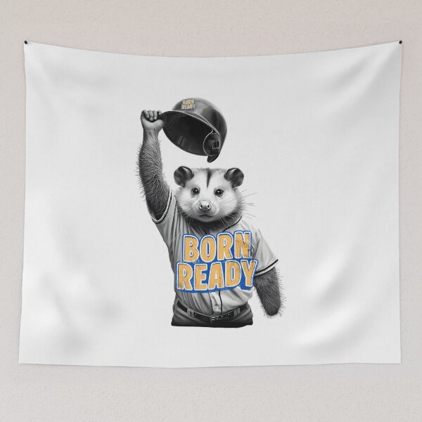 Item preview, Born Ready Baseball Opossum Meme designed and sold by Grace-Cop.