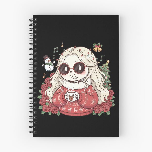 Item preview, Chibi Skeleton Woman with Christmas Coffee | Cute Funny Holiday Art designed and sold by ColorSplash123.