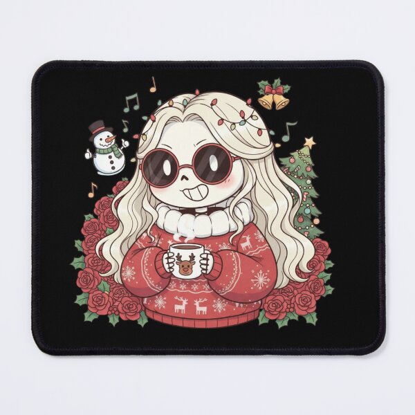 Item preview, Chibi Skeleton Woman with Christmas Coffee | Cute Funny Holiday Art designed and sold by ColorSplash123.