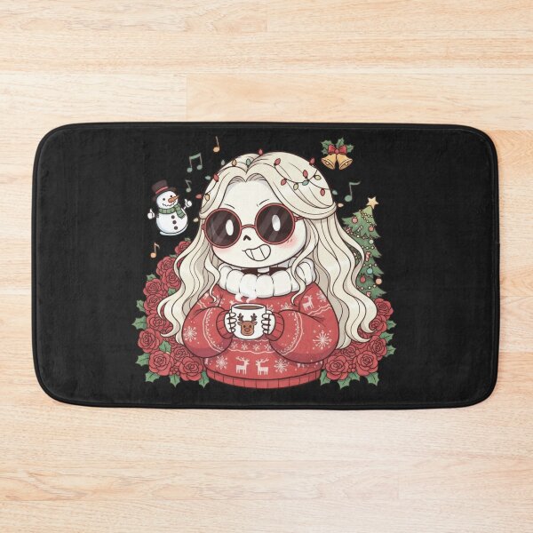 Item preview, Chibi Skeleton Woman with Christmas Coffee | Cute Funny Holiday Art designed and sold by ColorSplash123.