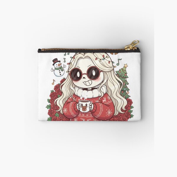 Item preview, Chibi Skeleton Woman with Christmas Coffee | Cute Funny Holiday Art designed and sold by ColorSplash123.