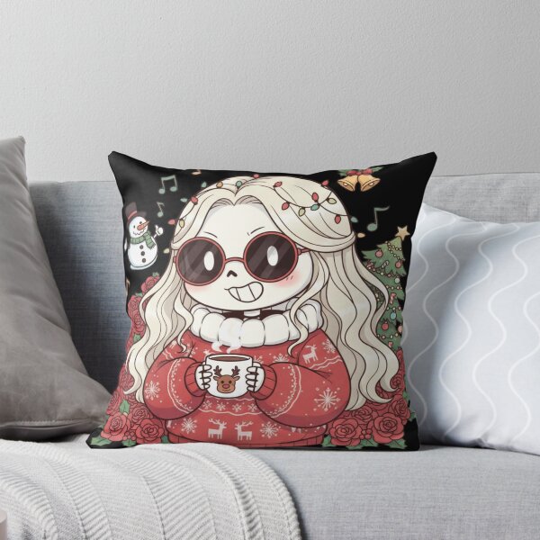Item preview, Chibi Skeleton Woman with Christmas Coffee | Cute Funny Holiday Art designed and sold by ColorSplash123.