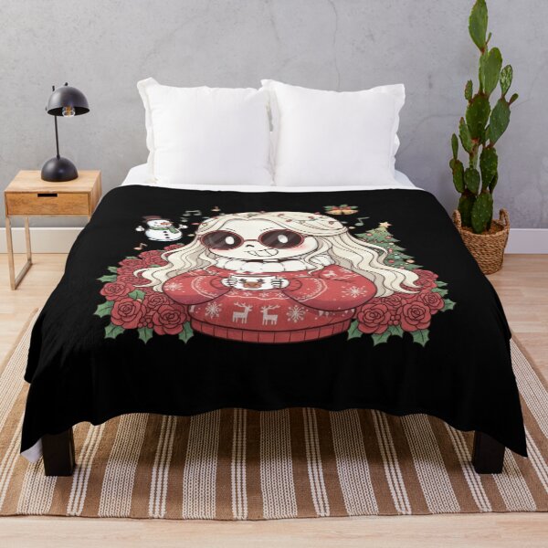 Item preview, Chibi Skeleton Woman with Christmas Coffee | Cute Funny Holiday Art designed and sold by ColorSplash123.