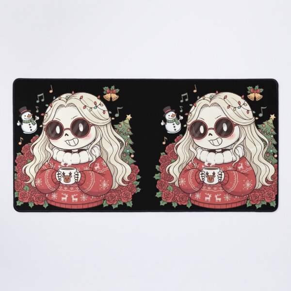 Item preview, Chibi Skeleton Woman with Christmas Coffee | Cute Funny Holiday Art designed and sold by ColorSplash123.
