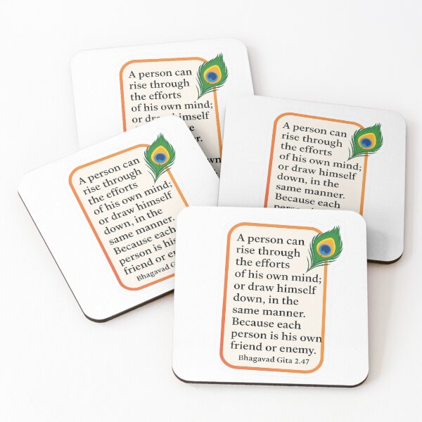 Item preview, Bhagavad Gita Mind Control Quote – Krishna Wisdom Sticker designed and sold by InnerDivineSoul.