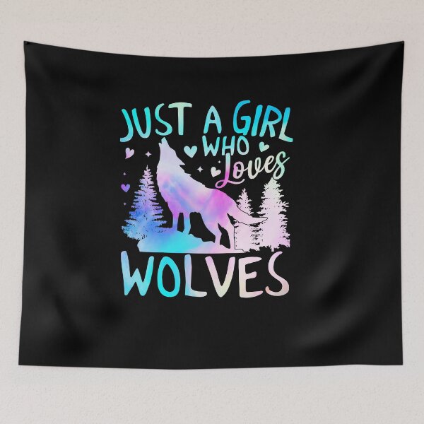 Item preview, Just a Girl Who Loves Wolves – Watercolor Wolf Silhouette Design designed and sold by mraihan.