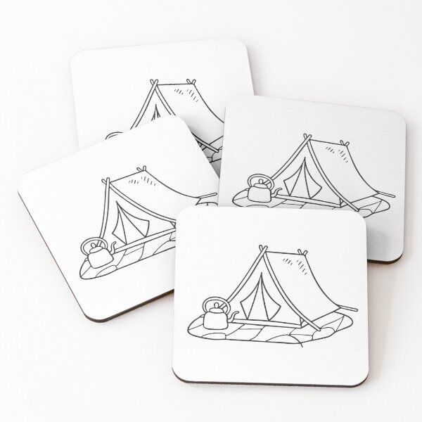 Item preview, A tent entrance beside a kettle on a stone surface designed and sold by rasagamastore.