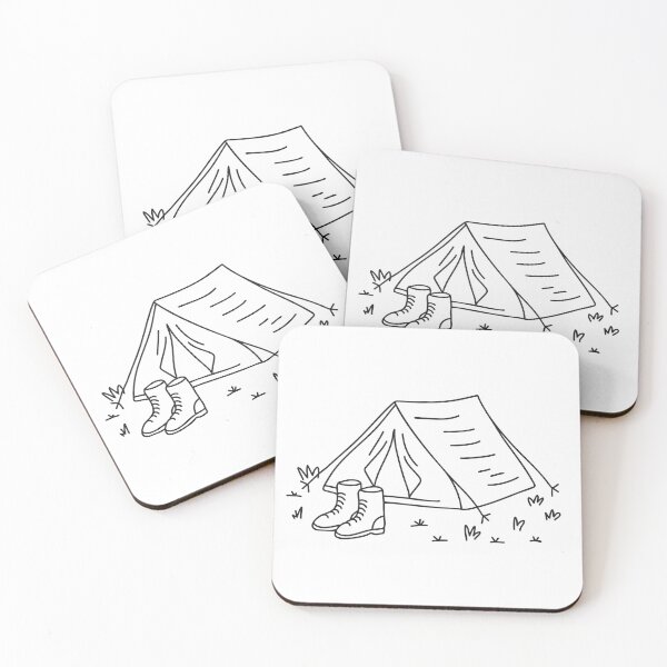 Item preview, A tent near a pair of boots on the ground designed and sold by rasagamastore.