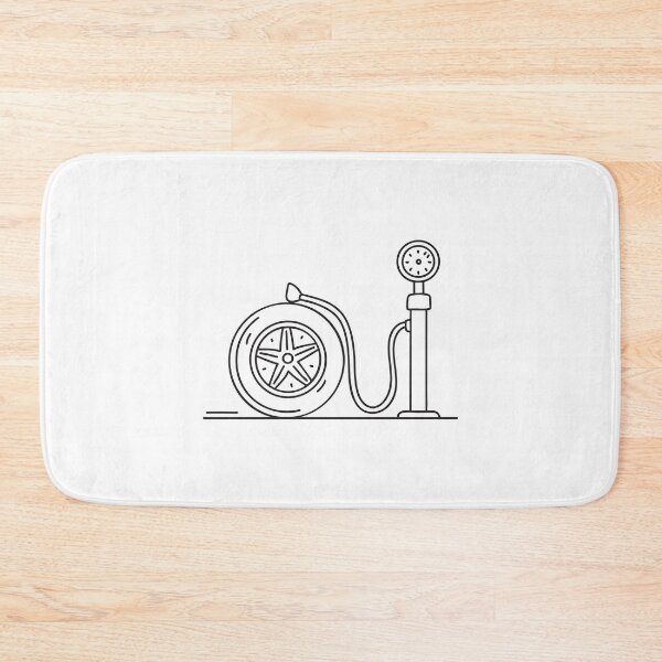 Item preview, An air pump placed beside a tire on a driveway designed and sold by rasagamastore.