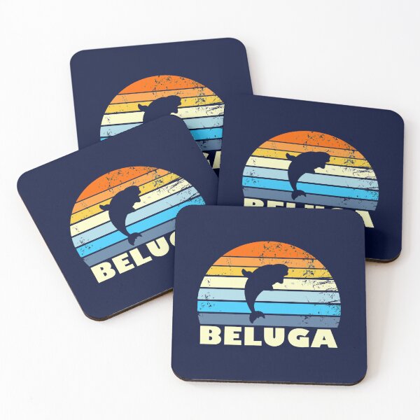 Item preview, Beluga Whale Retro Sunset Save The Whales Beluga Gear designed and sold by SantogadeElenas.