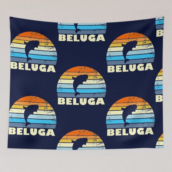 Item preview, Beluga Whale Retro Sunset Save The Whales Beluga Gear designed and sold by SantogadeElenas.