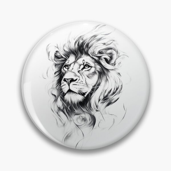 Item preview, Cool black and white lion portrait with bold, elegant designer style details designed and sold by Encreable.