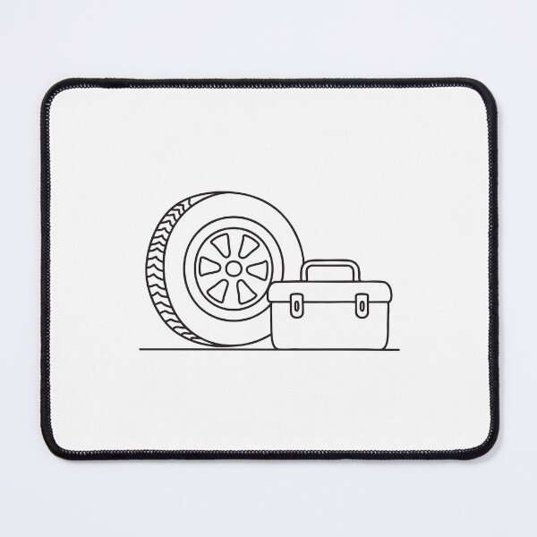 Item preview, A tire leaning beside a toolbox in a garage designed and sold by rasagamastore.