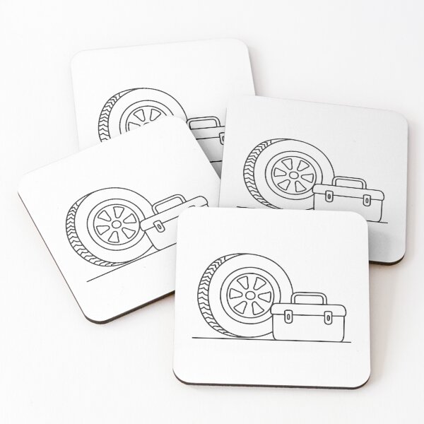 Item preview, A tire leaning beside a toolbox in a garage designed and sold by rasagamastore.