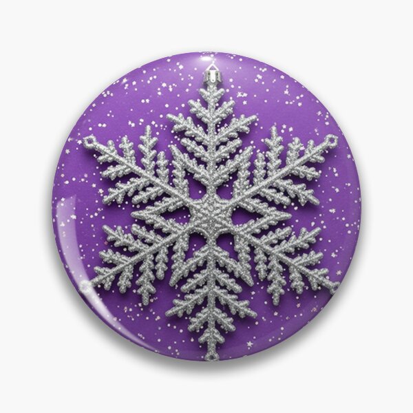 Item preview, Purple Holiday Sparkle – Elegant Silver Snowflake with Festive Glitter Accents designed and sold by PixelVibe782.
