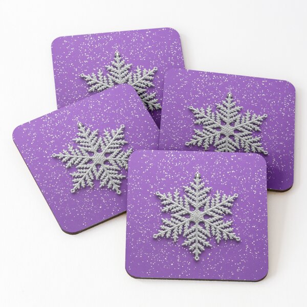 Item preview, Purple Holiday Sparkle – Elegant Silver Snowflake with Festive Glitter Accents designed and sold by PixelVibe782.