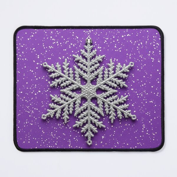 Item preview, Purple Holiday Sparkle – Elegant Silver Snowflake with Festive Glitter Accents designed and sold by PixelVibe782.
