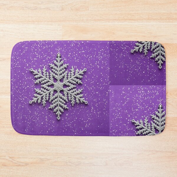 Item preview, Purple Holiday Sparkle – Elegant Silver Snowflake with Festive Glitter Accents designed and sold by PixelVibe782.