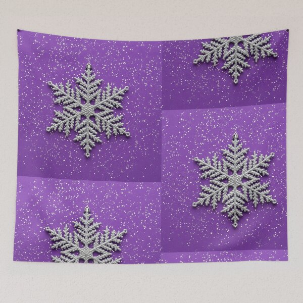 Item preview, Purple Holiday Sparkle – Elegant Silver Snowflake with Festive Glitter Accents designed and sold by PixelVibe782.