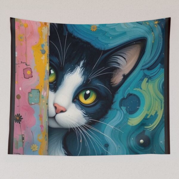 Item preview, Cute cat hiding designed and sold by GraphicMondaze.
