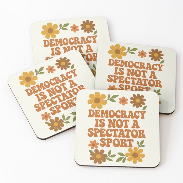 Item preview, Democracy is Not A Spectator Sport 1970s Vintage designed and sold by SunfullyYours.