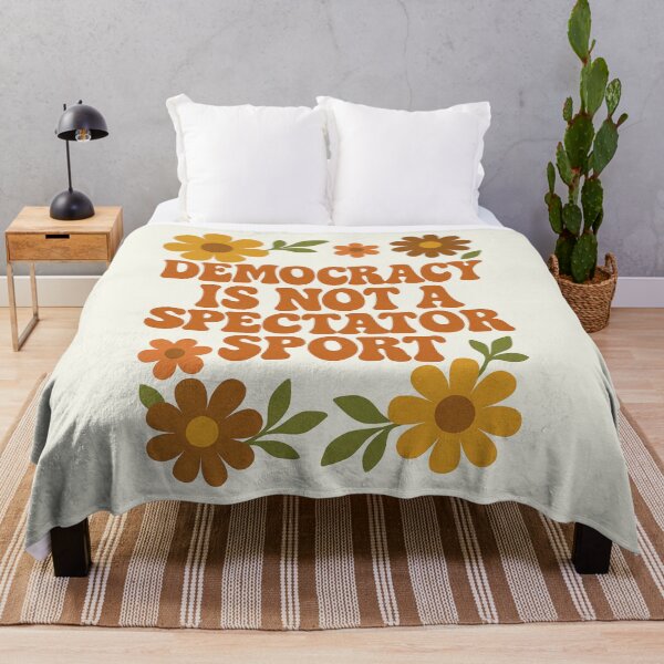 Item preview, Democracy is Not A Spectator Sport 1970s Vintage designed and sold by SunfullyYours.