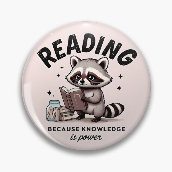 Item preview, Reading Because Knowledge Is Power – Cute Raccoon Book Lover designed and sold by CivilOrangeDesigns.
