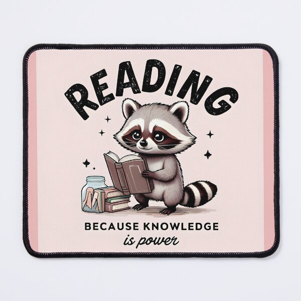 Item preview, Reading Because Knowledge Is Power – Cute Raccoon Book Lover designed and sold by CivilOrangeDesigns.