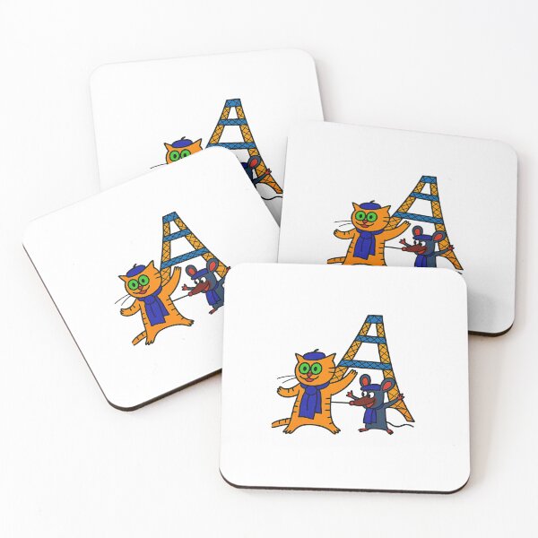 Item preview, Paris Pals — Cat & Mouse at the Eiffel Tower (Hand-Drawn) designed and sold by YokoByIngoErno.