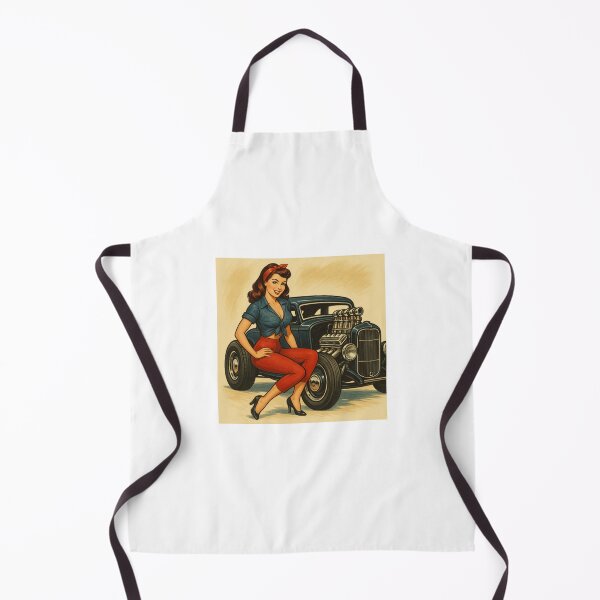 Item preview, Pin Up Girl with Hot Rod – Retro Rockabilly Car Culture Vintage Garage designed and sold by Fleetwood1994.