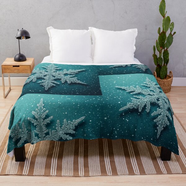 Item preview, Teal Winter Sparkle – Detailed Geometric Snowflake with Festive Holiday Glow designed and sold by PixelVibe782.