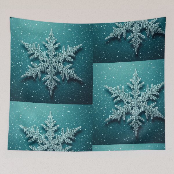 Item preview, Teal Winter Sparkle – Detailed Geometric Snowflake with Festive Holiday Glow designed and sold by PixelVibe782.