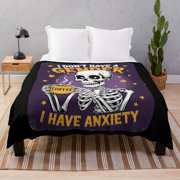 Item preview, I Don't Have A Gender I Have Anxiety Non Binary Skeleton designed and sold by GGrizeldaRivas.