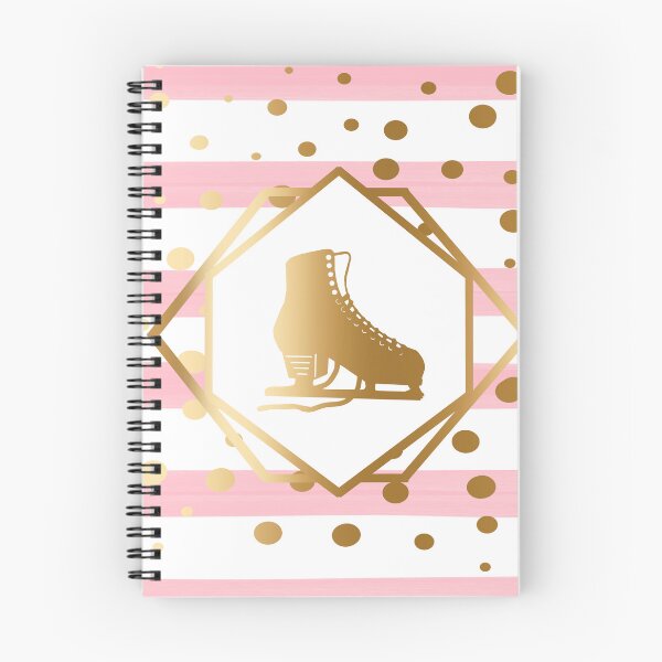 Item preview, Gold Figure Skate on Pastel Pink Stripes with Gold Dots designed and sold by Purposely Designed.
