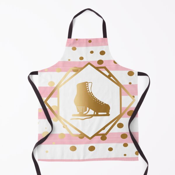 Item preview, Gold Figure Skate on Pastel Pink Stripes with Gold Dots designed and sold by Purposely Designed.