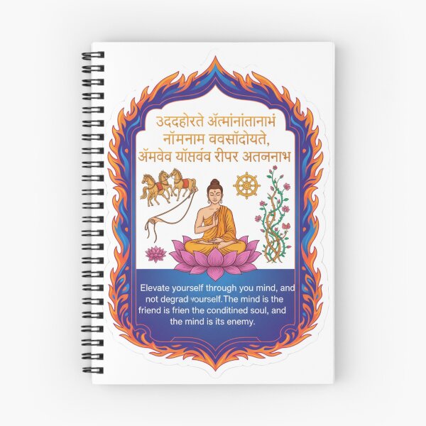 Item preview, Self-Control Shloka: Elevate Your Soul Sticker designed and sold by InnerDivineSoul.