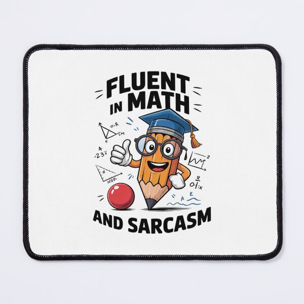 Item preview, Fluent in Math And Sarcasm Quote  designed and sold by lilLilaBatArt.