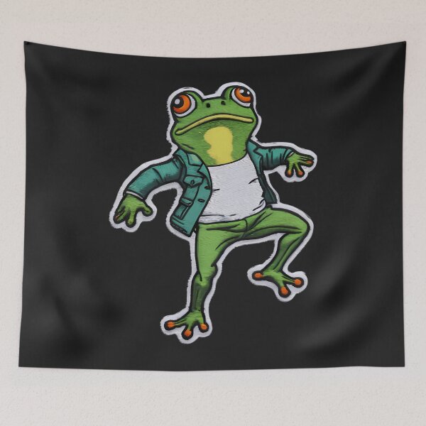 Item preview, Happy Cute Frog Cool Iron On Patches designed and sold by haotrannam.