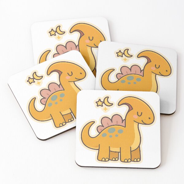 Item preview, Parasaurolophus Dreamer – Retro Dinosaur Sticker for Kids & Cosmic Explorers designed and sold by Meta Mirage .