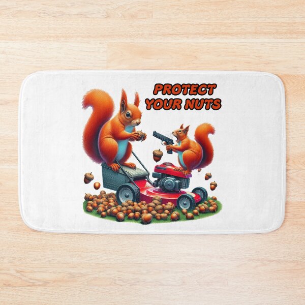 Item preview, Funny Squirrels Protect Your Nuts Lawn Mower designed and sold by TeeARTHY.