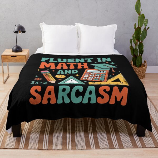 Item preview, Fluent in Math And Sarcasm Quote Tee designed and sold by lilLilaBatArt.
