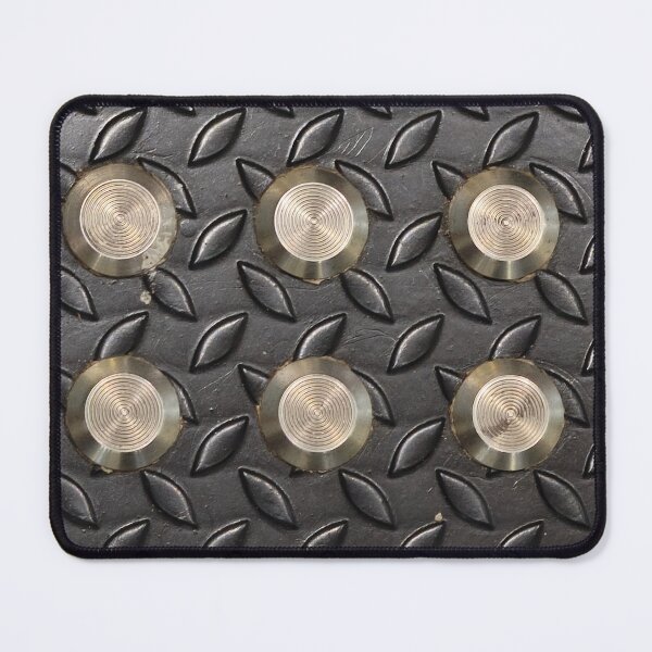 Item preview, Industrial Metal Floor with Circular Studs — Textured Steel Surface Design designed and sold by SurfaceCraft Studio.