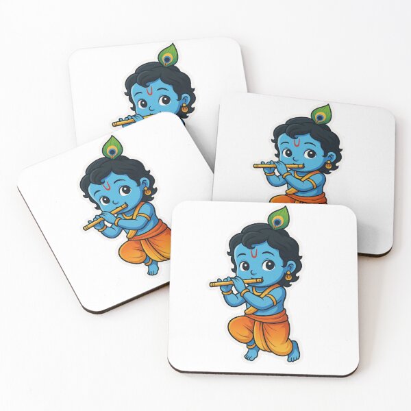 Item preview, Cute Little Lord Krishna Playing Flute – Hindu Spiritual Art Sticker designed and sold by InnerDivineSoul.