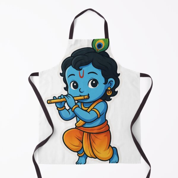 Item preview, Cute Little Lord Krishna Playing Flute – Hindu Spiritual Art Sticker designed and sold by InnerDivineSoul.
