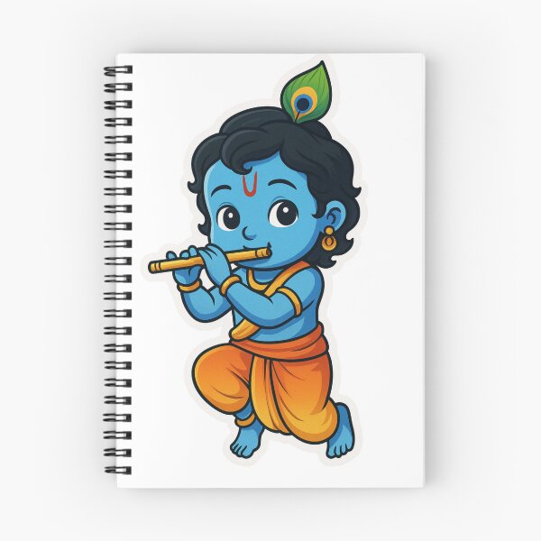 Item preview, Cute Little Lord Krishna Playing Flute – Hindu Spiritual Art Sticker designed and sold by InnerDivineSoul.